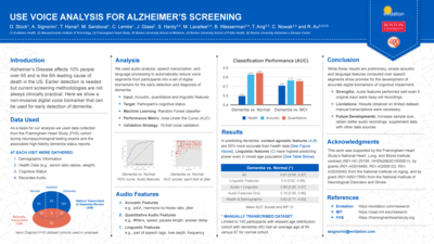 Use Voice Analysis for Alzheimer's Disease Screening