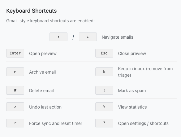 Keyboard shortcuts reference